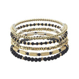 113356, MULTI ROW MIXED BEAD STRETCH BRACELET SET