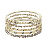113356, MULTI ROW MIXED BEAD STRETCH BRACELET SET