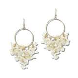 113360, BLOSSOM HOOP AND CASCADING FLORAL CHANDELIER EARRINGS
