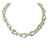 113379, 14K GOLD PLATED TWO TONE HERITAGE LINK NECKLACE