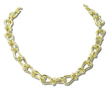 113379, 14K GOLD PLATED TWO TONE HERITAGE LINK NECKLACE