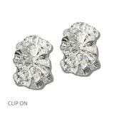 113400, TEXTURED RUFFLED CLIP ON EARRINGS