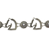 113405, WESTERN HORSE HEAD AND FLORAL CONCHO CHAIN BELT