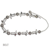 113415, WESTERN COWBOY BOOT AND FLORAL CONCHO CHAIN BELT