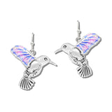 113416, ENAMEL HUMMINGBIRD DROP EARRINGS