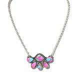113429, WESTERN HANDCRAFTED STONE CLUSTER NECKLACE