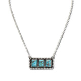 113430, WESTERN RECTANGULAR STONE BAR NECKLACE