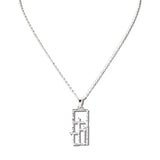 113437, RECTANGULAR MULTI CROSS PENDANT NECKLACE