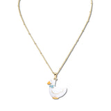 113439, 3D ENAMEL DUCK PENDANT NECKLACE
