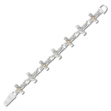 113456, HAMMERED CROSS MAGNETIC LINK BRACELET