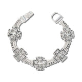 113461, ORNATE FILIGREE CROSS MAGNETIC LINK BRACELET