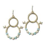 113464, CHRISTMAS OPENWORK SNOWMAN BEADED DROP EARRINGS
