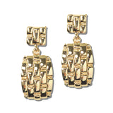113469, SCULPTED WOVEN GRID DROP EARRINGS