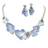 113477, LAYERED ENAMEL HEART NECKLACE