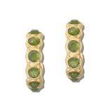 113485, FACETED GEMSTONE AND PEARL STATION HOOP EARRINGS