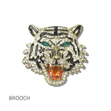 113487, CRYSTAL PAVE TIGER HEAD BROOCH PIN
