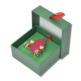 113504, TEXTURED HEART STUD AND CRYSTAL DOUBLE BAND HUGGIE EARRING SET CHRISTMAS GIFT BOX