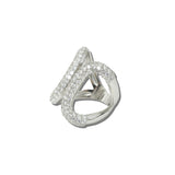 113513, 14K GOLD PLATED CZ ADJUSTABLE ABSTRACT BUTTERFLY RING