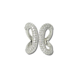 113513, 14K GOLD PLATED CZ ADJUSTABLE ABSTRACT BUTTERFLY RING