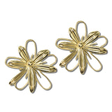 113518, SCULPTURAL OPENWORK WIREFRAME FLORAL STUD EARRINGS