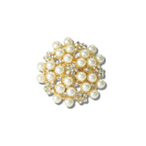 113533, PEARL AND CRYSTAL CLUSTER STRETCH RING