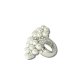 113533, PEARL AND CRYSTAL CLUSTER STRETCH RING