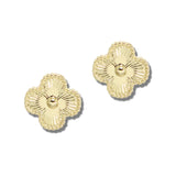 113537, SUNBURST TEXTURED CLOVER STUD EARRINGS