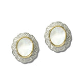 113539, 14K GOLD PLATED OVAL HALO STUD EARRINGS