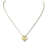 113546, SUNBURST TEXTURED CLOVER PENDANT NECKLACE