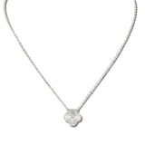 113546, SUNBURST TEXTURED CLOVER PENDANT NECKLACE