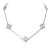 113547, SUNBURST TEXTURED MULTI CLOVER STATION NECKLACE