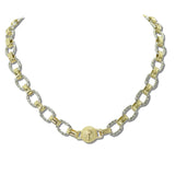 113551, 14K GOLD PLATED TWO TONE CABLE LINK WITH BALL CLASP NECKLACE