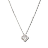 113561, MOTHER OF PEARL AND PAVE CZ CLOVER PENDANT NECKLACE