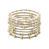 113564, MULTI LAYERED TEXTURED BEADED STRETCH BRACELET