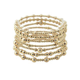113564, MULTI LAYERED TEXTURED BEADED STRETCH BRACELET