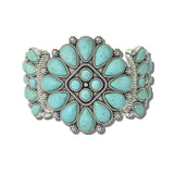 113565, WESTERN ROSETTE CABOCHON CLUSTER STRETCH BRACELET