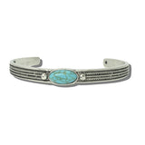 113574, WESTERN ANTIQUED TURQUOISE CABOCHON TWISTED ROPE CUFF BRACELET