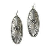 113583, WESTERN STAMPED SUNBURST OVAL DANGLE EARRINGS