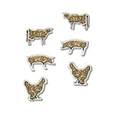 113589, 3 PAIR WESTERN FARM ANIMAL FILIGREE STUD EARRINGS SET