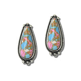 113602, WESTERN COTTON CANDY STONE TEARDROP STUD EARRINGS