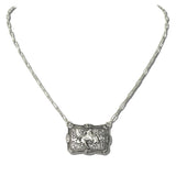 113611, WESTERN BUCKING BRONCO BELT BUCKLE PLAQUE PAPERCLIP CHAIN NECKLACE