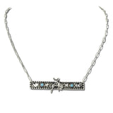 113619, WESTERN BUCKING BRONCO HORIZONTAL BAR PAPERCLIP CHAIN NECKLACE