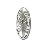 113636, WESTERN ANTIQUED METAL ELONGATED OVAL SUNBURST CONCHO CUFF RING