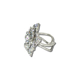 113637, WESTERN VINTAGE SPARKLING AB CRYSTAL PAVE FLORAL CUFF RING