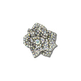113637, WESTERN VINTAGE SPARKLING AB CRYSTAL PAVE FLORAL CUFF RING