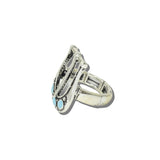 113640, WESTERN TURQUOISE CABOCHON BELT BUCKLE STRETCH RING