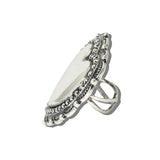113642, WESTERN EMBOSSED HEART STAMPED BORDER CONCHO CUFF RING