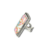 113644, WESTERN COTTON CANDY STONE RECTANGLE CUFF RING