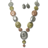 113647, WESTERN CONCHO MEDALLION STATEMENT NECKLACE