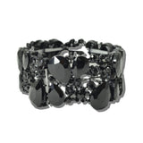 113648, RHINESTONE TEARDROP FLORAL FILIGREE STRETCH BRACELET